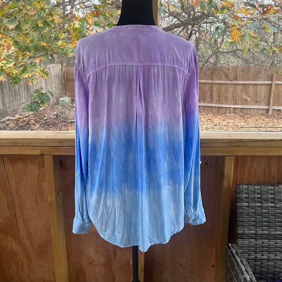 FDJ French Dressing Jeans Women's Wild Pansy Tie Dye Blouse Size 12 - Picture 7 of 12